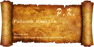 Palcsek Kamilla névjegykártya